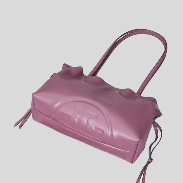 TORY BURCH Small Ella NATUURA™ Drawstring Tote Plum Haze RS-178768