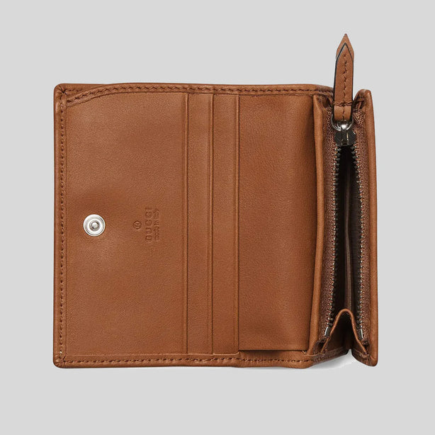GUCCI GG Emblem Small Wallet Denim/Sundial RS-820692