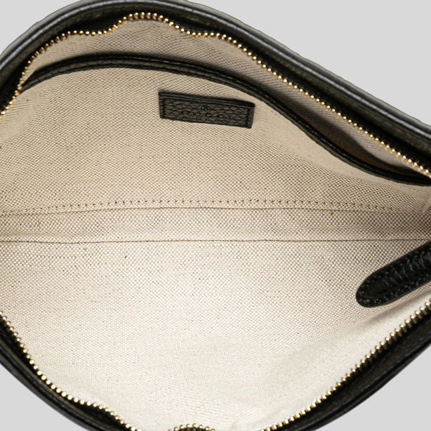 GUCCI Women's GG Emblem Leather Shoulder/Crossbody Bag Black RS-815277