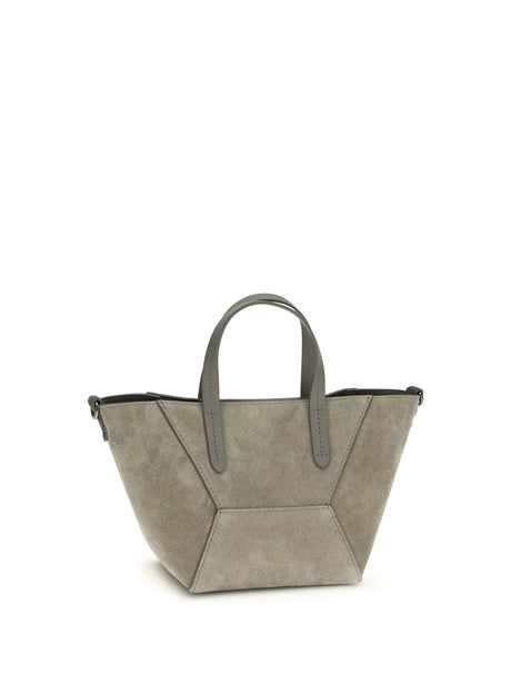 Brunello Cucinelli Suede Shoulder Bag - Safari