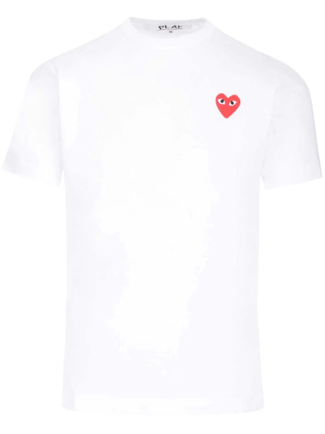 Comme Des Garcons Play Small Red Heart T-Shirt - White