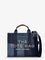 Marc Jacobs The denim Medium handbag with front logo print - Bluedenim
