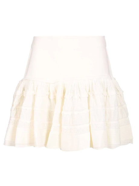 AlaïA Crinoline Ruffle Miniskirt - White