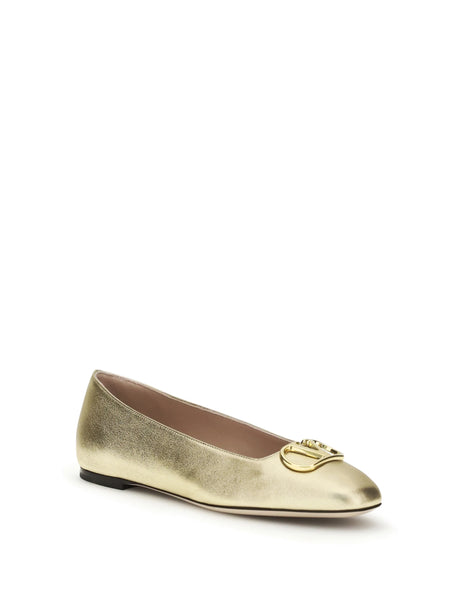Valentino Garavani VLogo Signature laminated nappa Ballerinas - Mekong