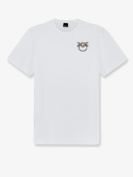 Pinko Cotton T-shirt with Love Birds logo on the front - Bianco