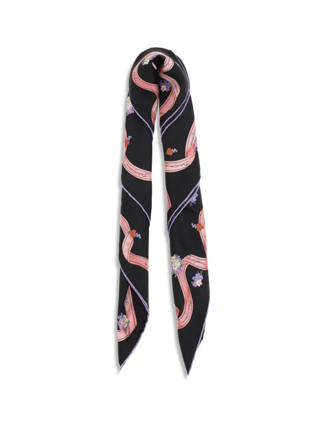 Dolce & Gabbana Silk Scarf with floral print - Fiorellini F.Nero