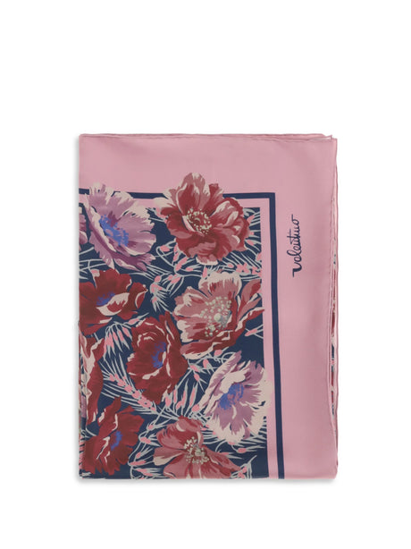 Valentino Garavani Silk Scarf - Blue-Pink-Red/Pink/Blue