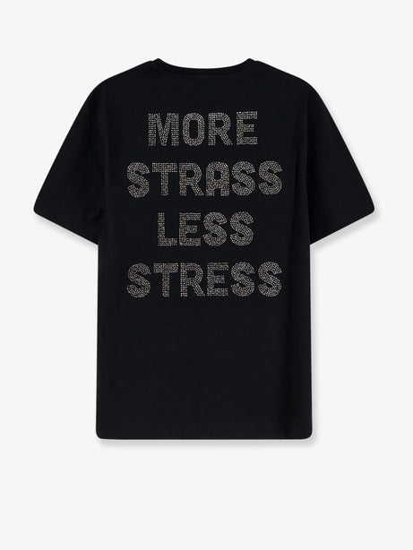 Pinko Cotton T-shirt with front lettering logo - Nero