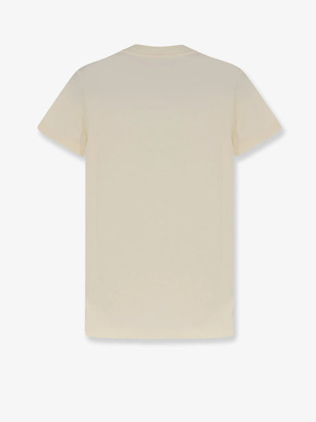 Moncler Cotton T-shirt with flocked logo on the front - Bianco
