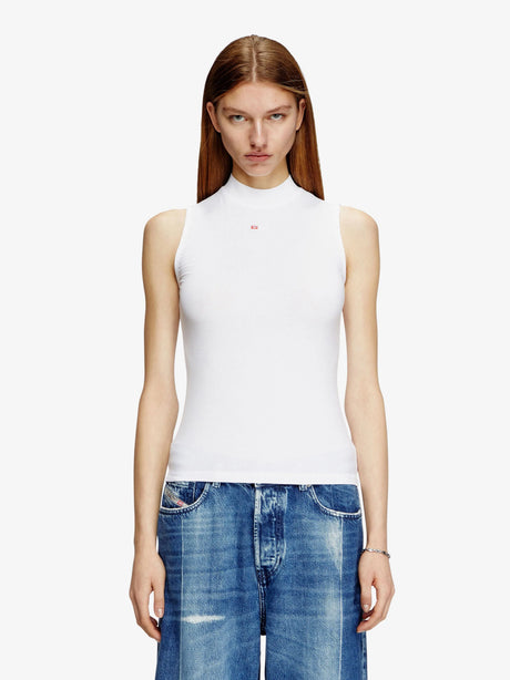 Diesel T-MOKKY-LS-MICRODIV stretch viscose tank top - Bianco