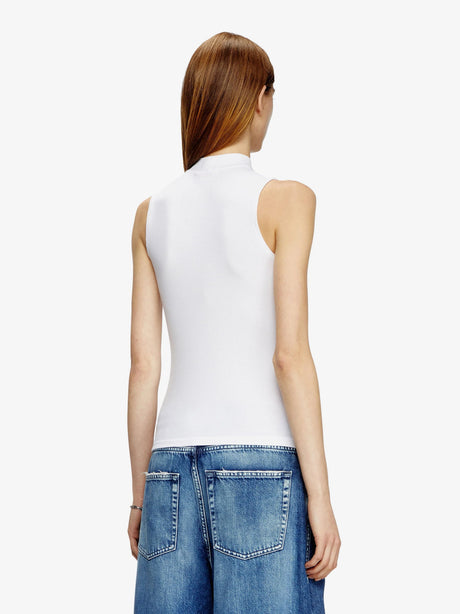 Diesel T-MOKKY-LS-MICRODIV stretch viscose tank top - Bianco