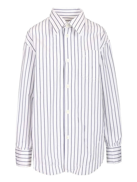 Ami Wide Striped Shirt - White