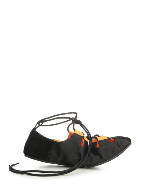 AlaïA Ballerinas With Folded Laces - Black