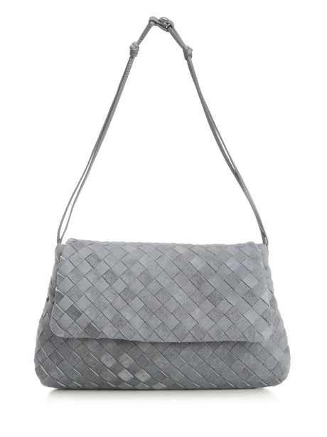 Bottega Veneta Suede Day Bag - Sky Blue