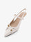 Pinko Gloria 18 leather pump with metal lettering detail - Bianco