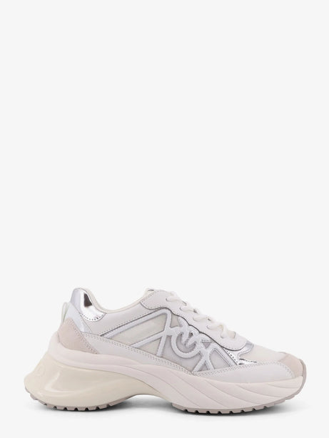 Pinko Ariel 33 leather sneakers with nylon inserts - Bianco