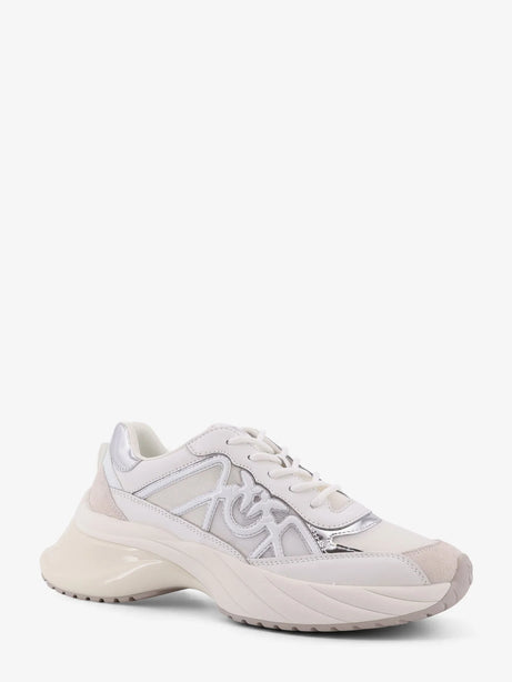 Pinko Ariel 33 leather sneakers with nylon inserts - Bianco