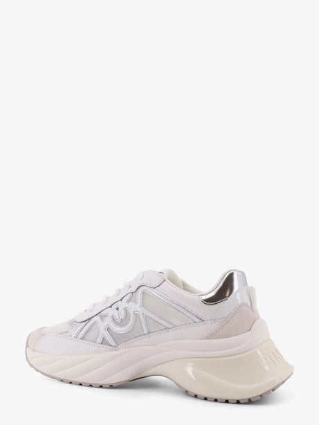 Pinko Ariel 33 leather sneakers with nylon inserts - Bianco