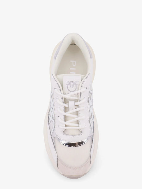 Pinko Ariel 33 leather sneakers with nylon inserts - Bianco