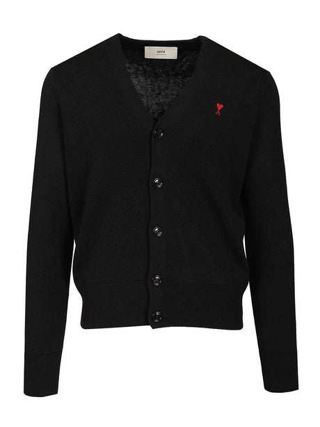 Ami Merino Wool Cardigan - Black