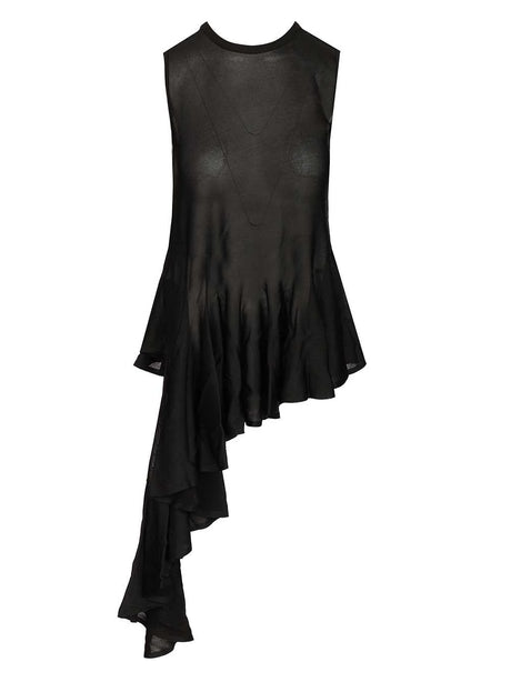 AlaïA Asymmetric Top With Godet - Black