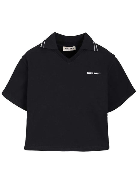 Miu Miu Polo Crop - Blue
