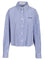 Miu Miu Poplin Shirt With Logo - Sky Blue