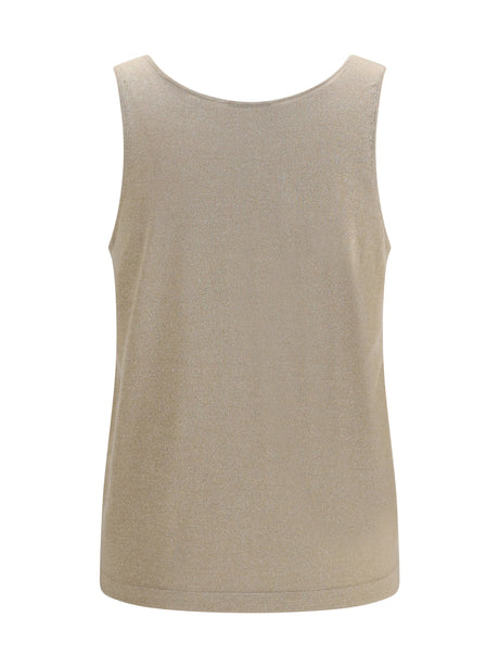 Brunello Cucinelli Luminous knit Tank Top - Brown