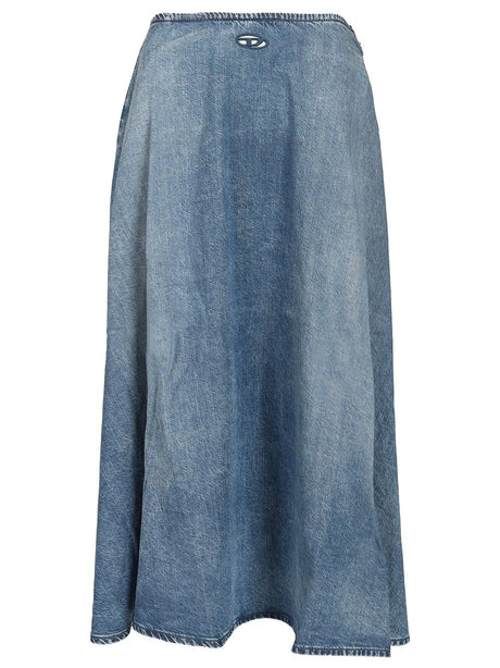 Diesel Wide Skirt In Fluid Denim - Blue