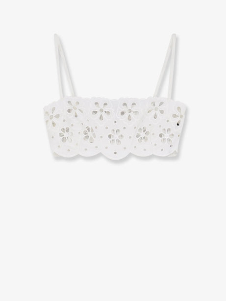 Dolce & Gabbana Cotton top with cut-out embroidery - Bianco