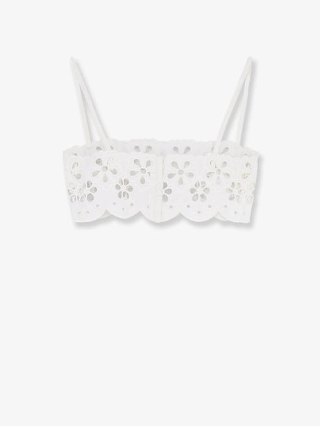 Dolce & Gabbana Cotton top with cut-out embroidery - Bianco