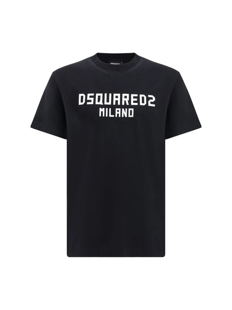 Dsquared2 T-shirt with “Dsquared2 Milano” logo printed - Black