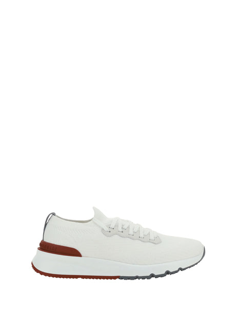 Brunello Cucinelli Cotton Sneakers - Bianco+Bianco Ottico