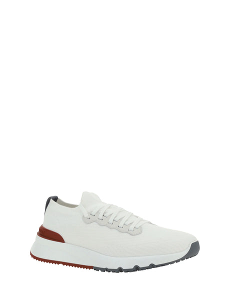 Brunello Cucinelli Cotton Sneakers - Bianco+Bianco Ottico