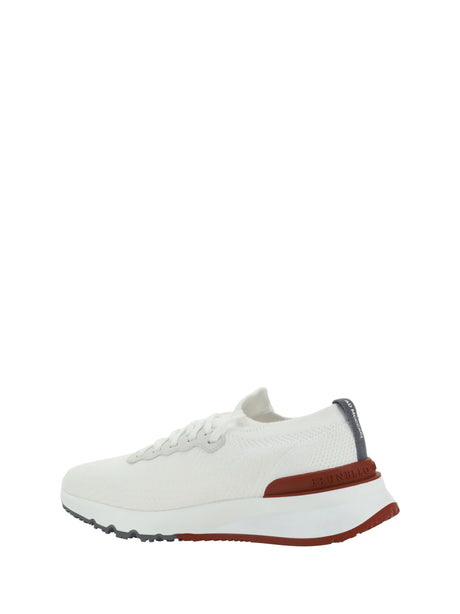 Brunello Cucinelli Cotton Sneakers - Bianco+Bianco Ottico