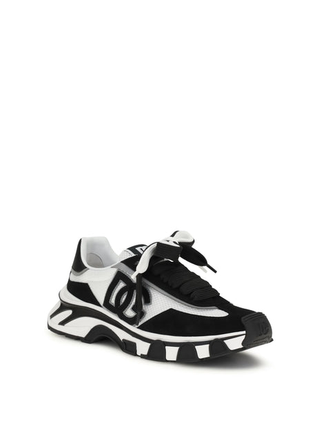 Dolce & Gabbana Leather and mesh Sneakers - White/Black
