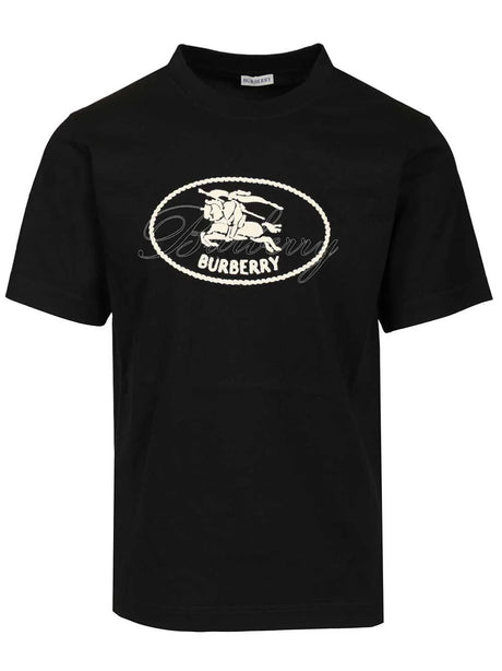 Burberry Cotton T-Shirt With Knight Stamp - Black