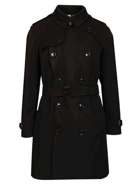 Burberry Heritage Kensington Medium Trench Coat - Black