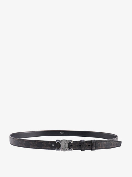 Celine Triomphe coated canvas belt - Black
