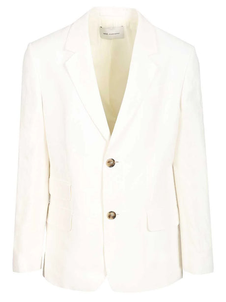 Ami Single-Breasted Jacket - White