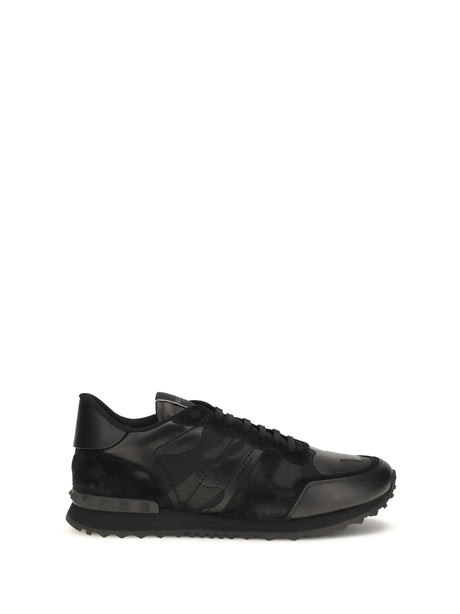 Valentino Garavani Rockrunner Camouflage Sneakers - Black/Black/Black/Black-Black-Black