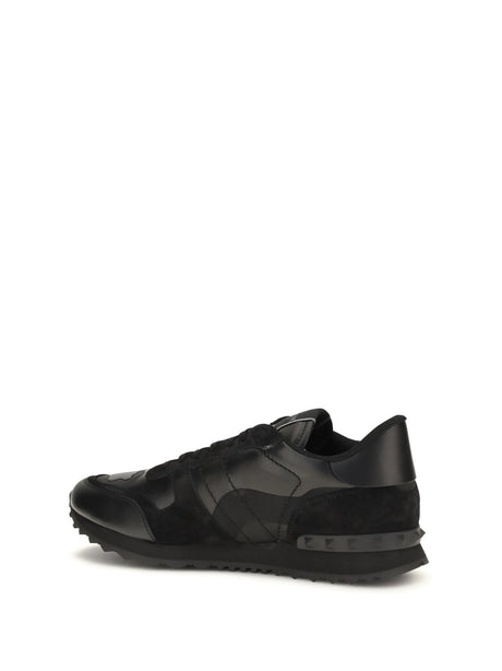 Valentino Garavani Rockrunner Camouflage Sneakers - Black/Black/Black/Black-Black-Black