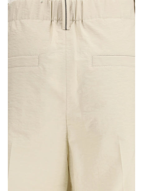 Brunello Cucinelli Cotton-blend Pants - Quarzo