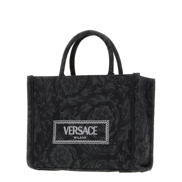 Barocco Athena Small Calfskin Shopper Bag - Black