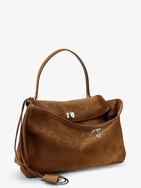 Balenciaga Rodeo M suede shoulder bag - Camel
