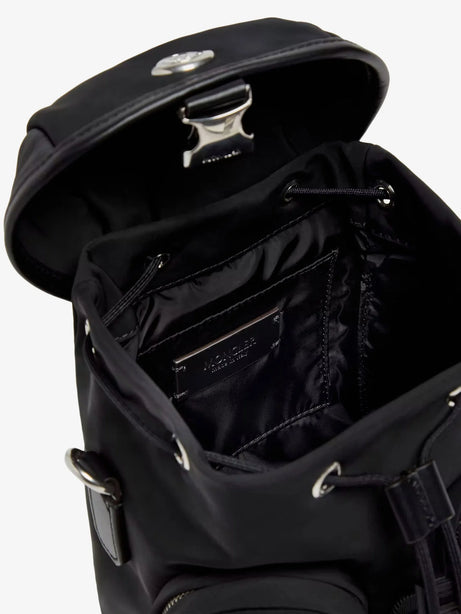 Moncler Trick nylon crossbody bag with logo patch on the front - Nero