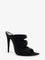Saint Laurent Emilie satin sandals with rhinestone logo detail - Nero/Crystal+Light B