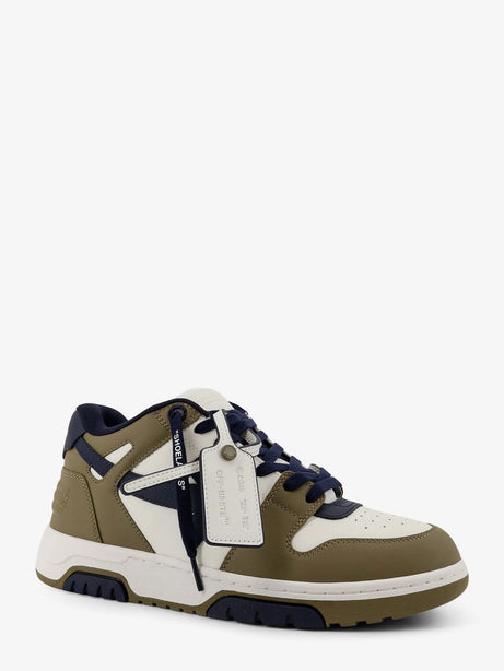 Off White Out of Office leather sneakers with iconic side logo - Kaki Dark B