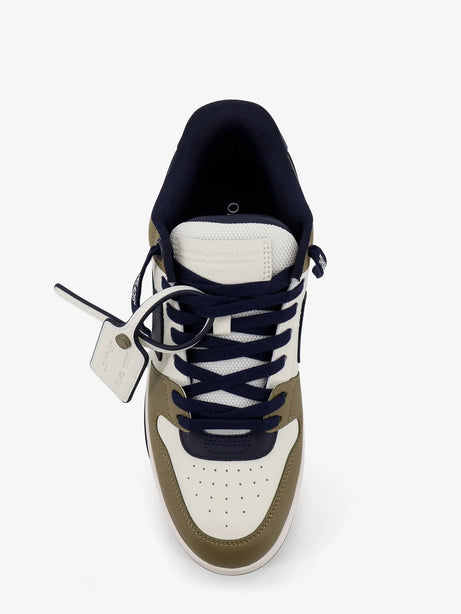 Off White Out of Office leather sneakers with iconic side logo - Kaki Dark B