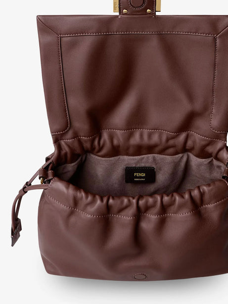 Fendi Mamma Baguette Medium leather crossbody bag - Mogano Os